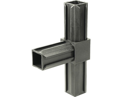 XD buisverbinder T-stuk voor vierkante buizen 20x20x1,5 mm, kunststof, zwart