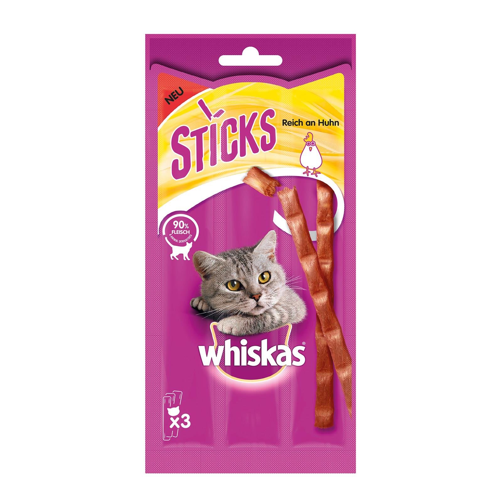 Whiskas Sticks Reich an Huhn