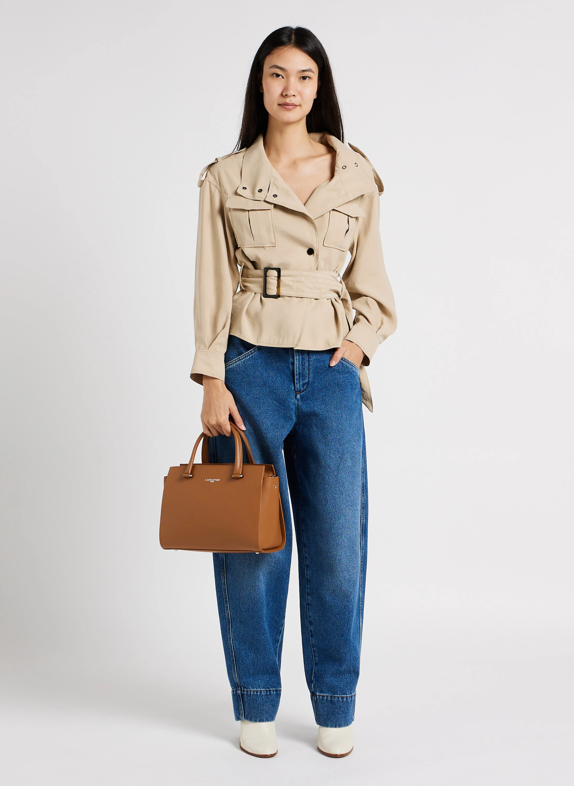 SIERRA - Sac cabas en cuir grainé| Marron