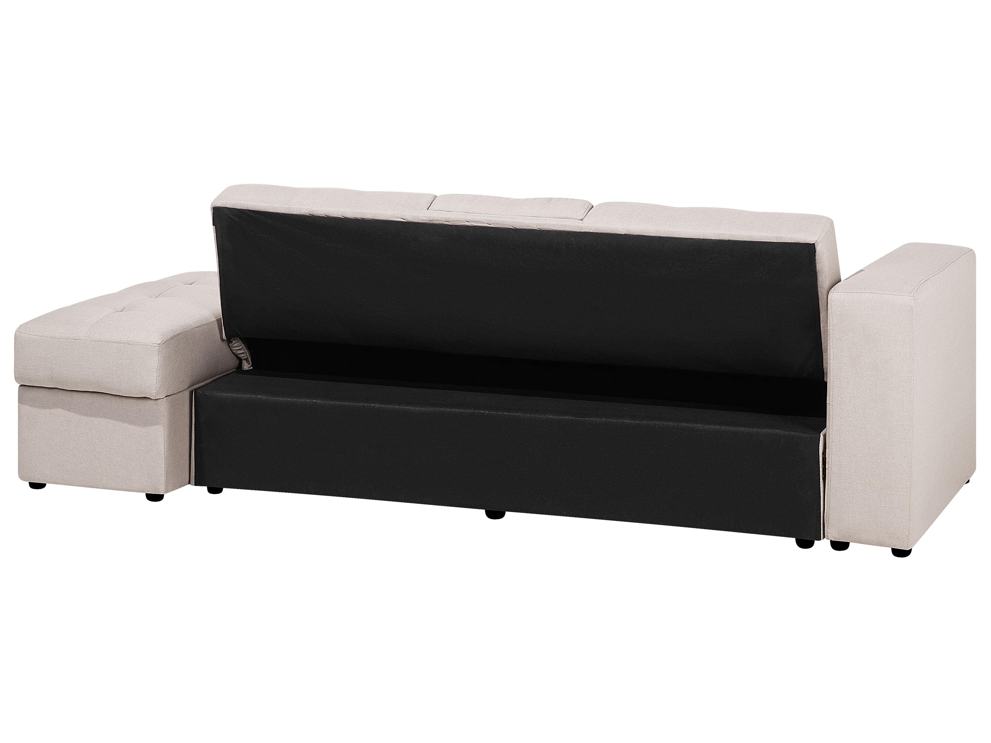Slaapbank 3-zits FALSTER Stof Beige met opbergruimte