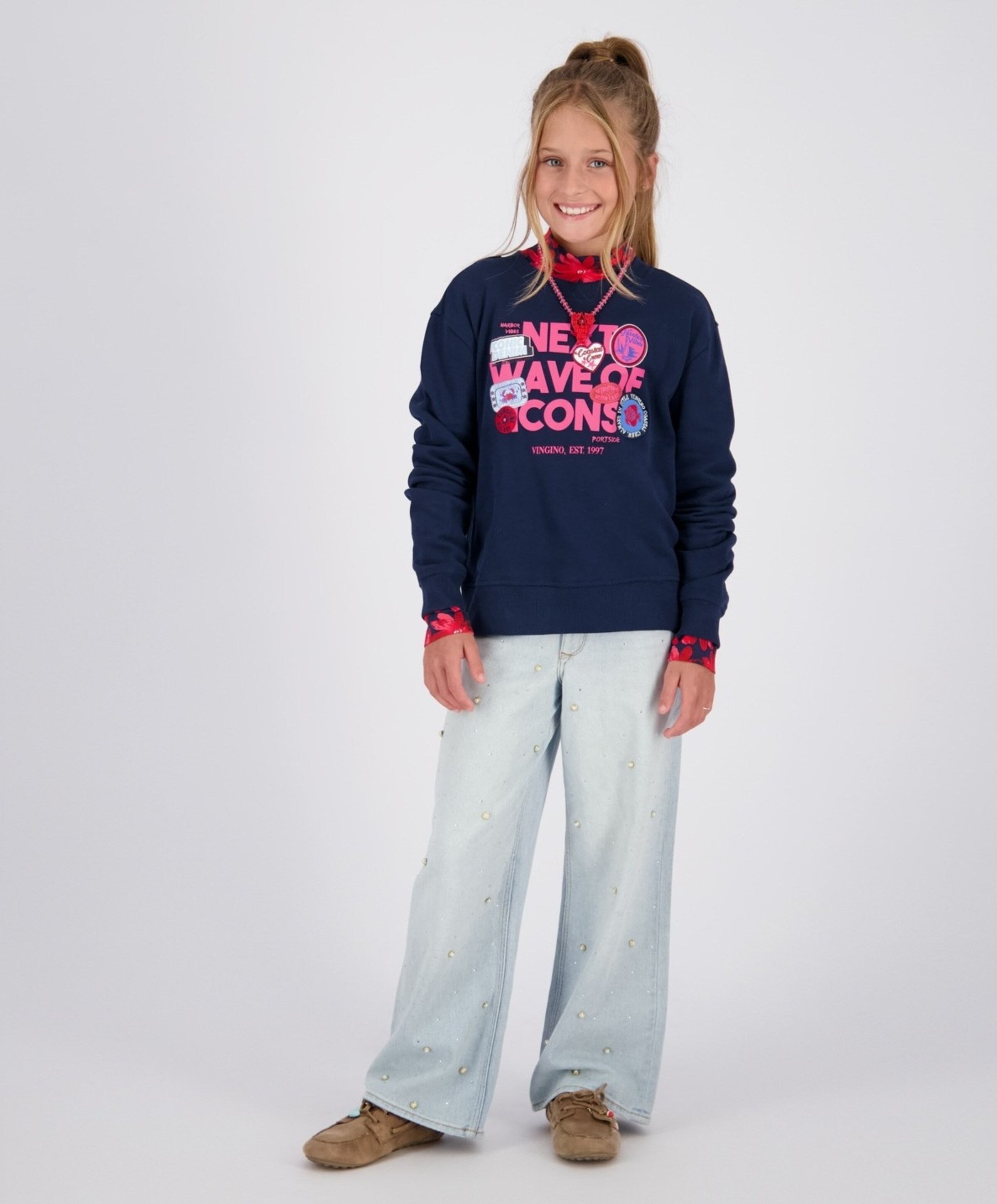 Vingino Cassie Pearl meisjes jeans blauw