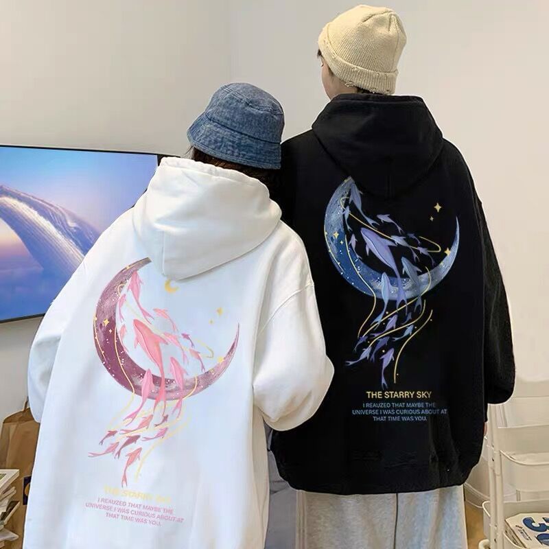 Wewewow - Matching hoodie met maanprint voor koppels