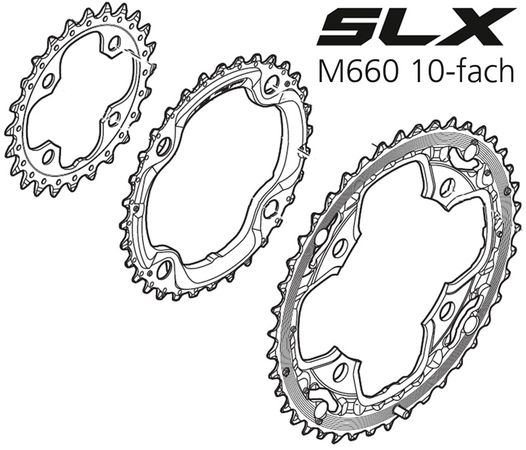SLX M660 4arm-Kettenblätter 10fach  schwarz  32 ZL 104mm