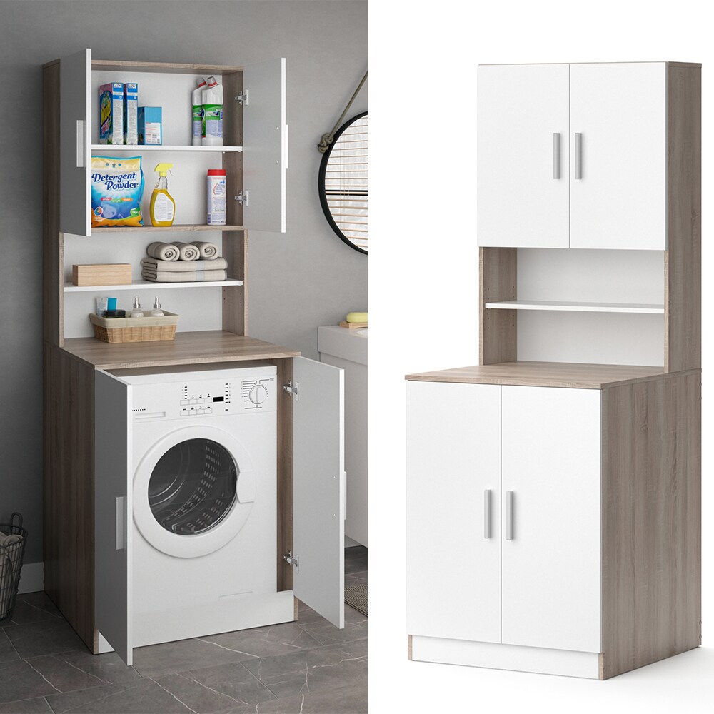 Vicco Waschmaschinenschrank Badschrank Hochschrank Liana sonoma Badregal Überbau