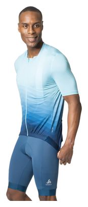 Maillot Manches Courtes Zippé Odlo Zeroweight Turquoise / Bleu