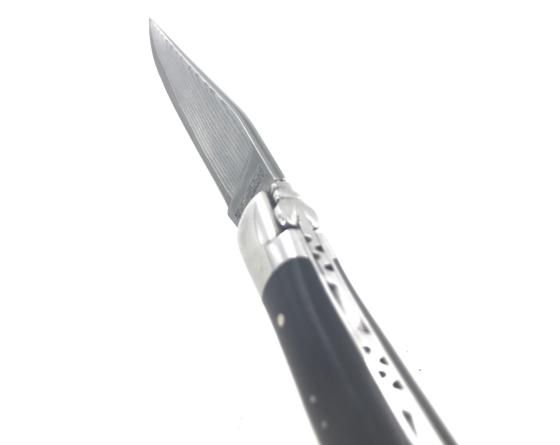 Laguiole 12 cm 2 mitres Damas Japonais Ebène Couteau de poche par Laguiole en Aubrac