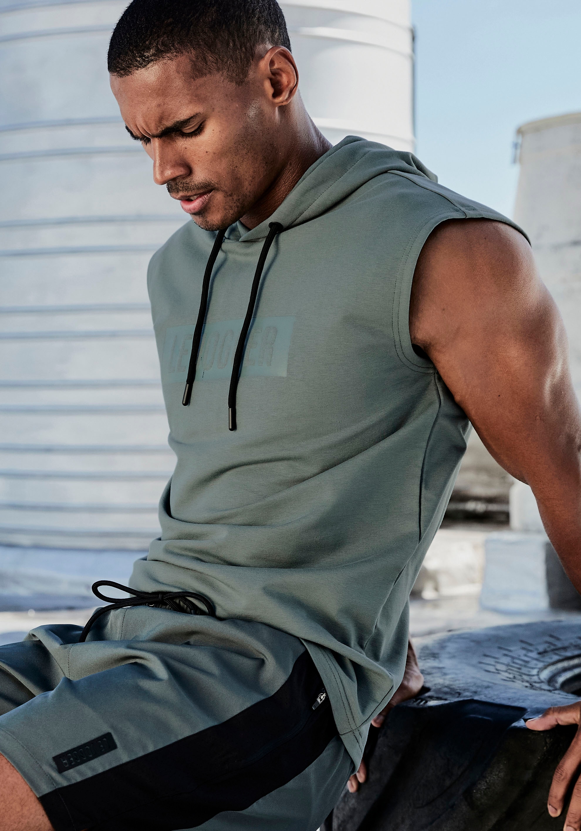 le jogger® Kapuzenpullover , mit Druck und Kordelzug