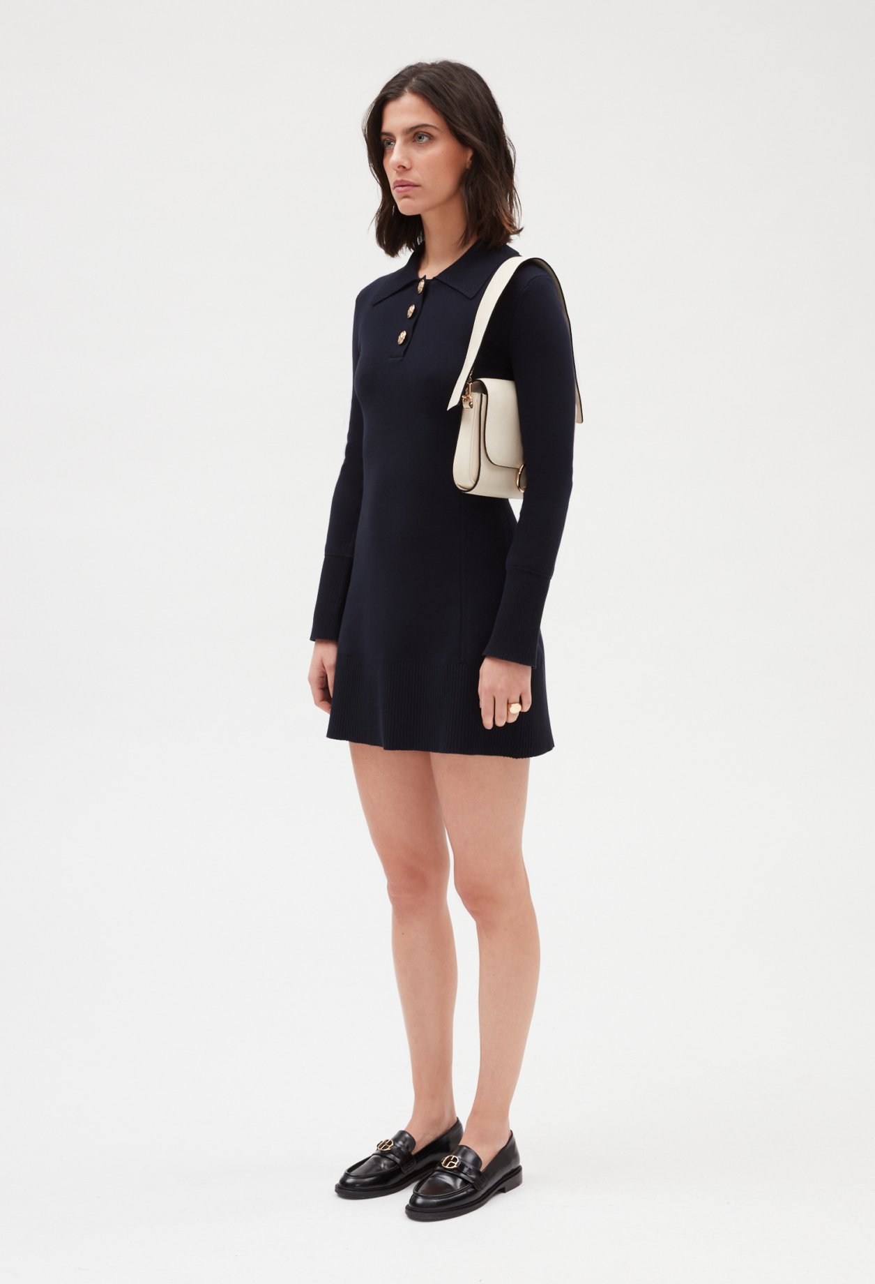 Robe courte manches longues marine
