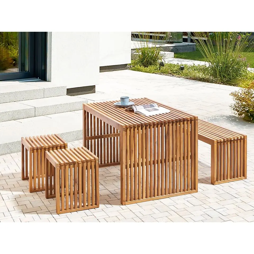 BELLANO - Tuintafel - Lichthout - 120 x 70 cm - Acaciahout