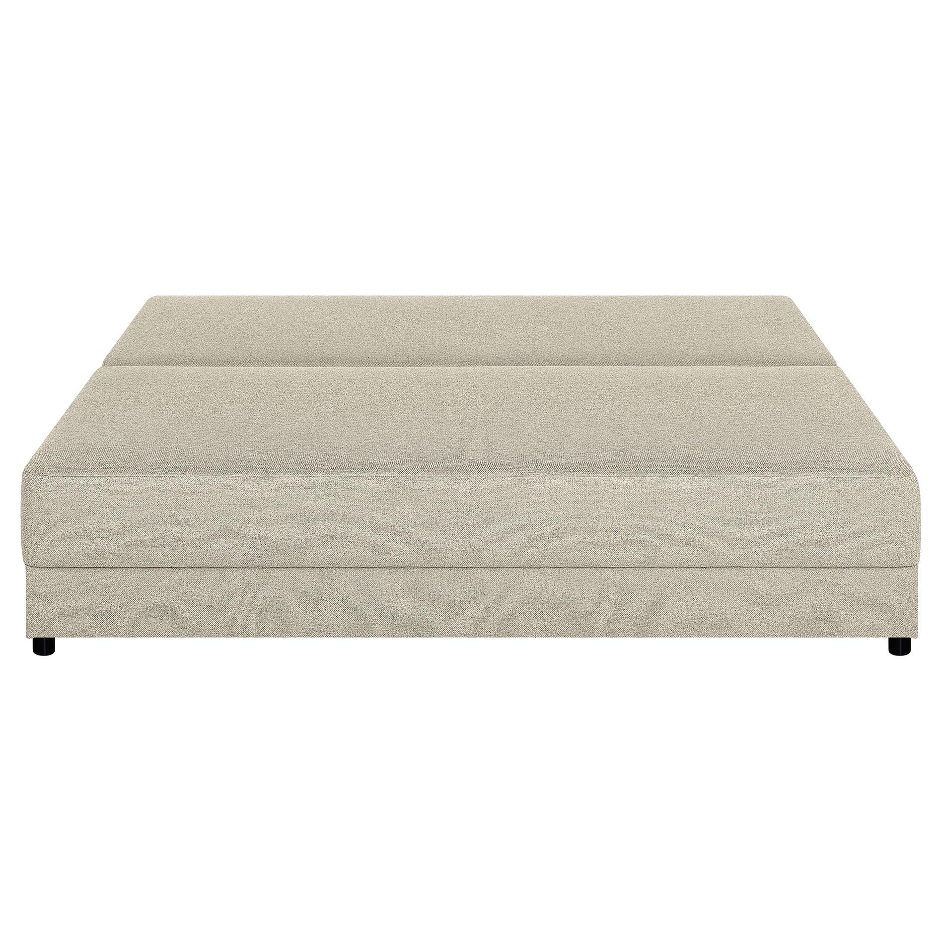 Schlafsofa - beige - mit Staukasten und Liegefunktion - Dauerschläfer