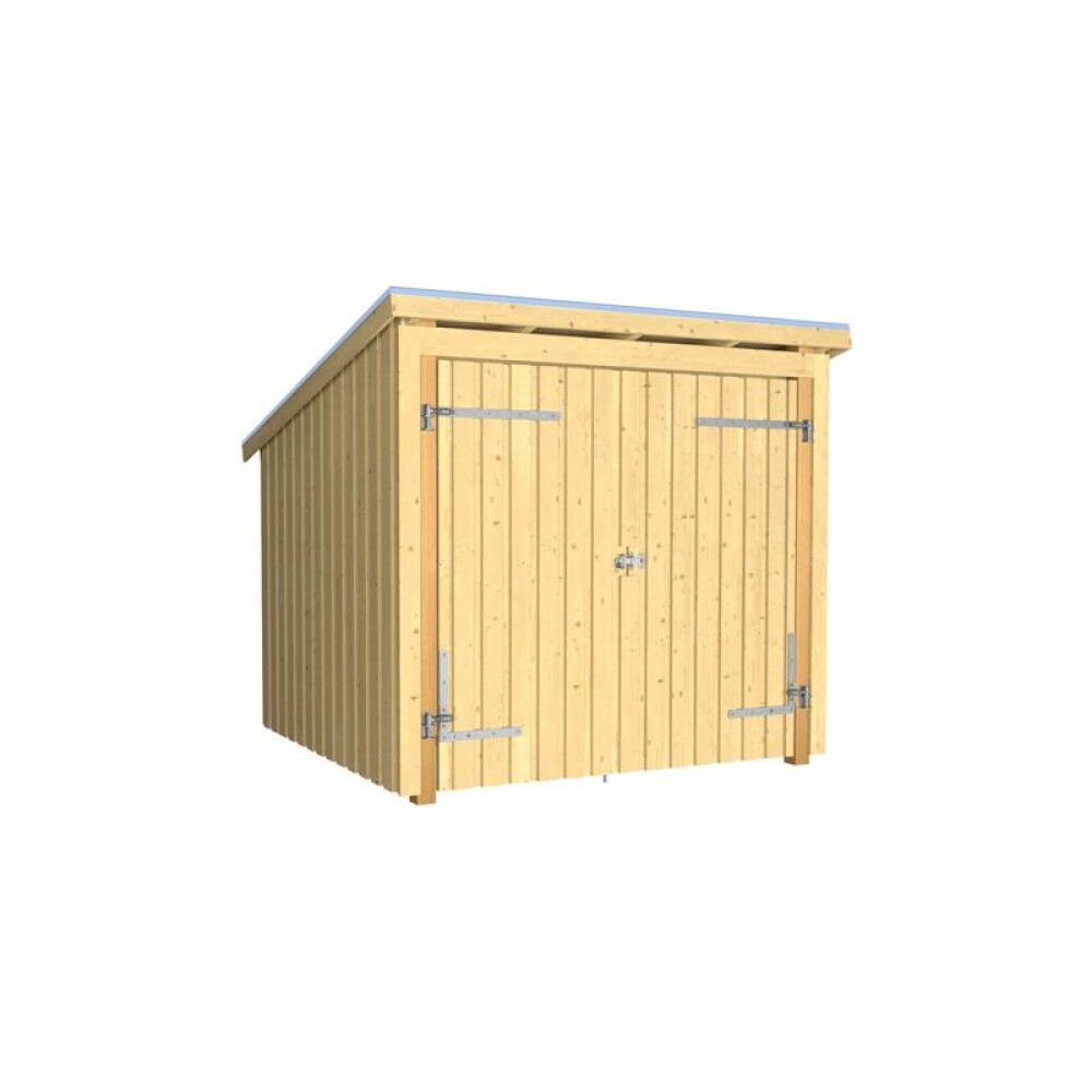 SYKKELSKUR PLUS NORDIC INKL TAKPAPP/ALU/DOBBELDØR 1512X1878 MM UBEHANDLET 5M²