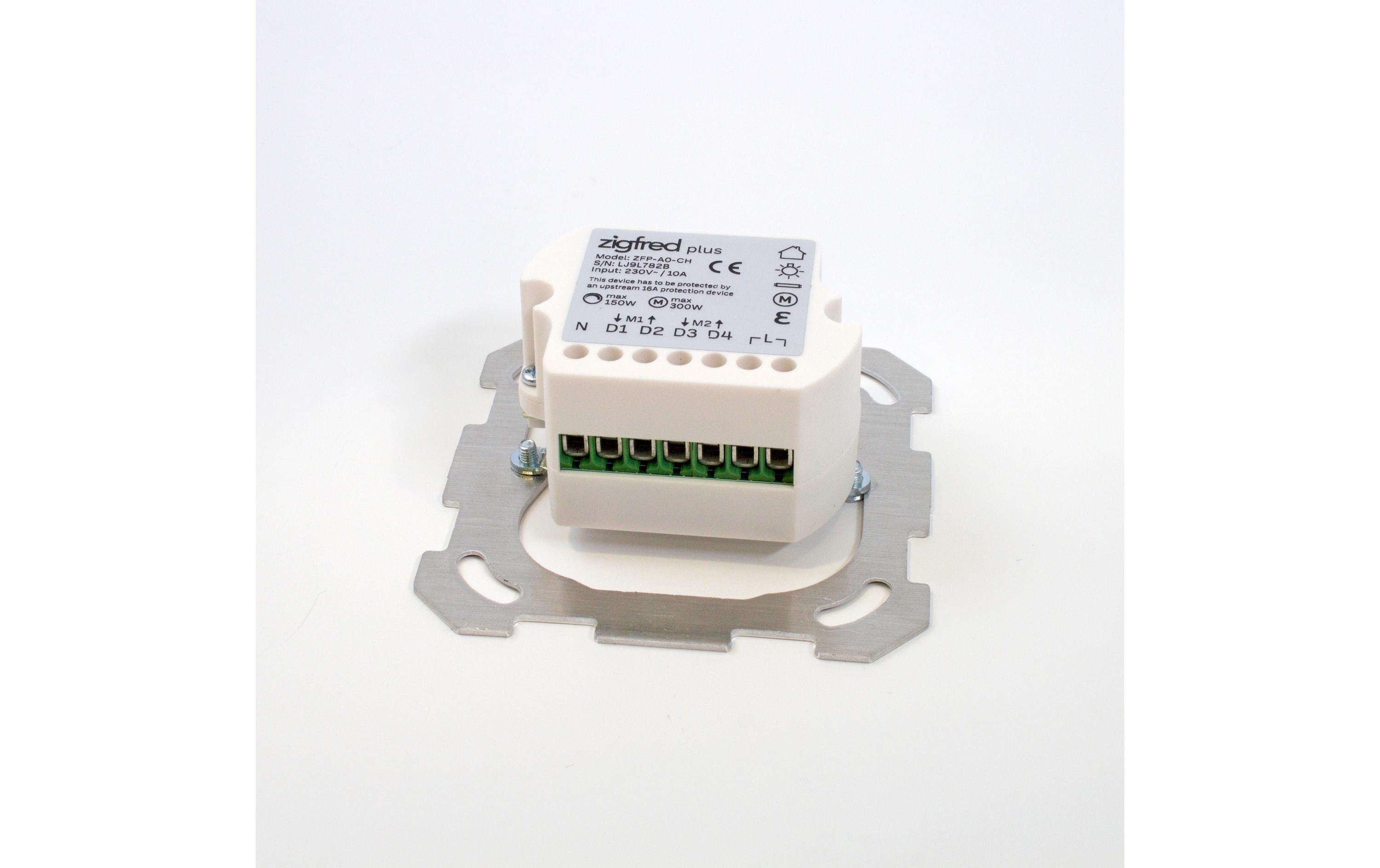Smart Home zigfred plus Komplett-Set Weiss Unterputz<br>Smart Home Unterputz-Schalter mit Bluetooth und Zigbee Konnektivität