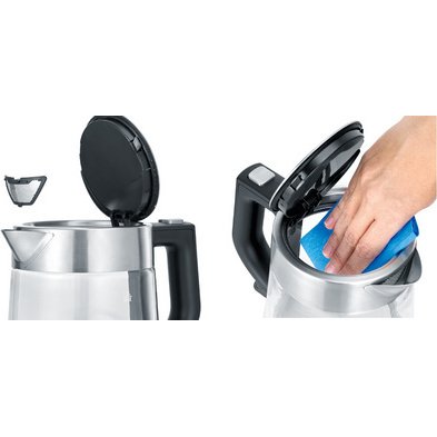 Bouilloire en verre WK 3468, inox / noir