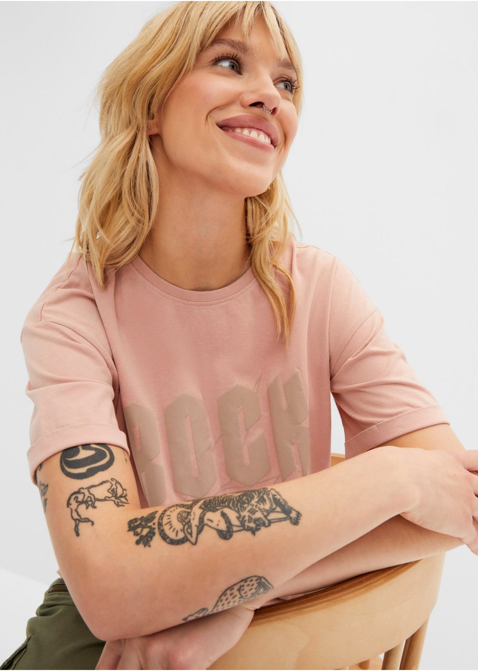 T-shirt oversize imprimé en coton