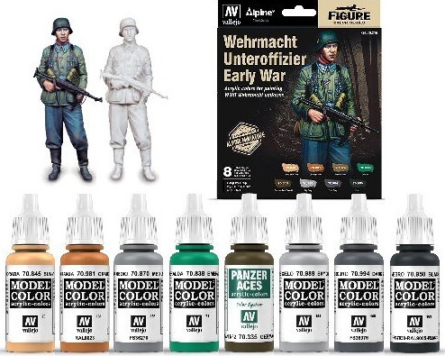Vallejo - Figur Maling Sæt - Wehrmacht Unteroffizier Early War - 1:35 - 8X17 ML
