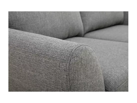 Canapé scandinave 2 places en tissu gris et bois clair ALICE