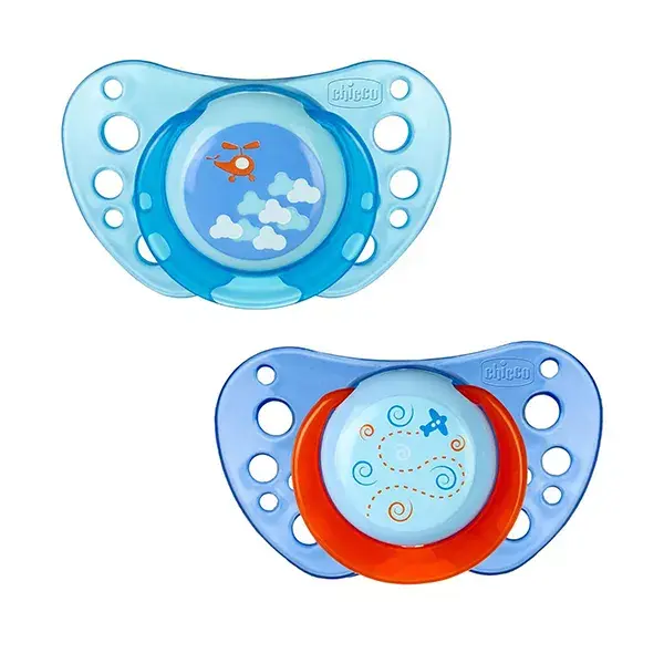 Chupeta de silicone Chicco Physio Forma Air +6m Star Apple, pacote com 2 unidades + caixa esterilizadora