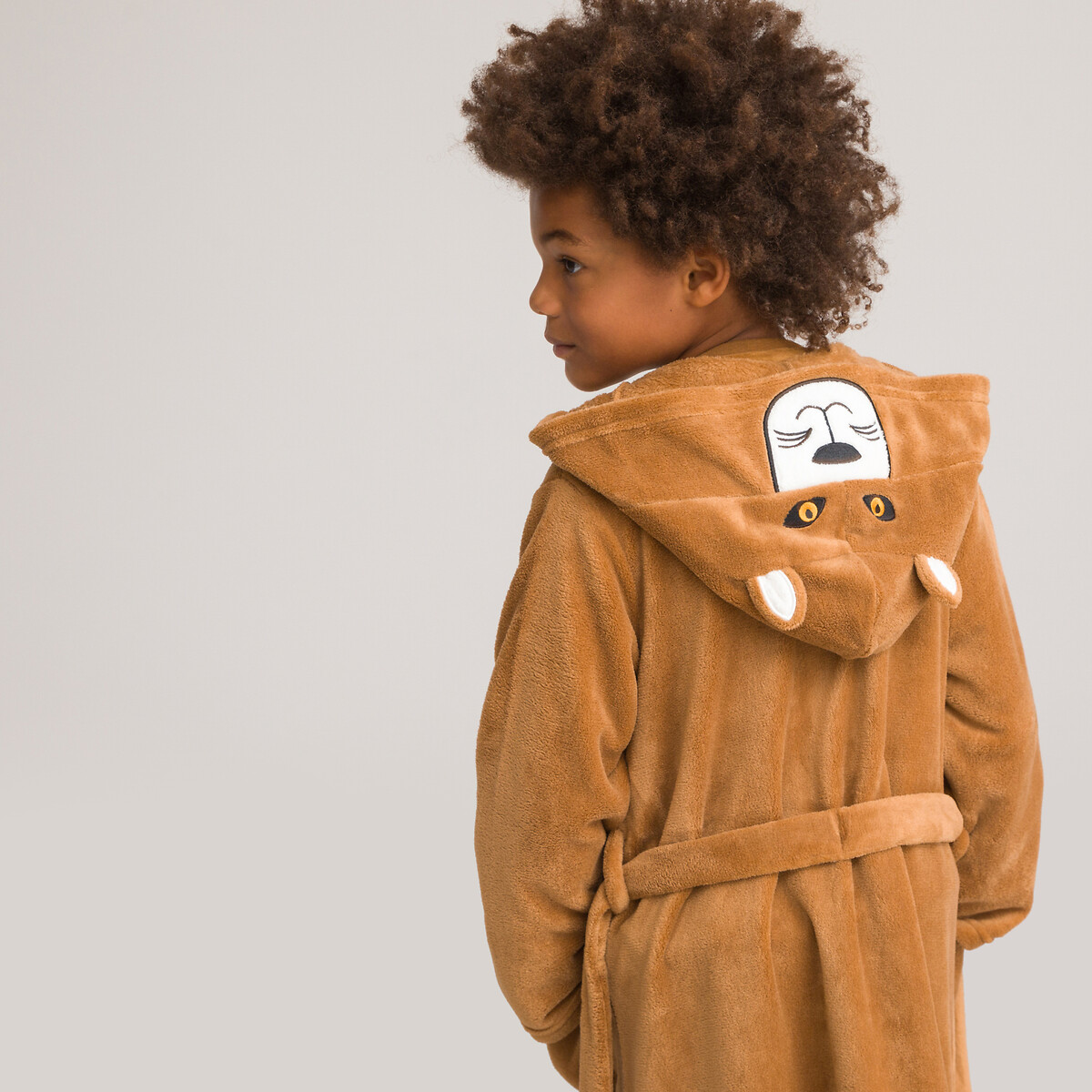 COLEÇÕES LA REDOUTE<br>Jaqueta de tricô de lã, capuz bordado