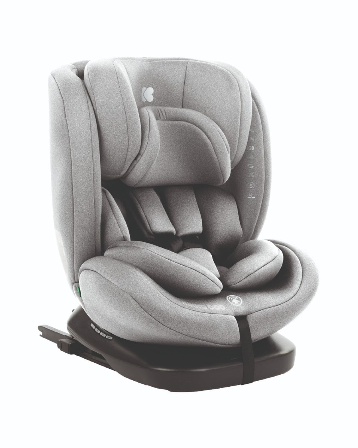 Kikkaboo Kindersitz i-Comfort, i-Size (40-150 cm) Isofix Top-Tether 360° drehbar hellgrau