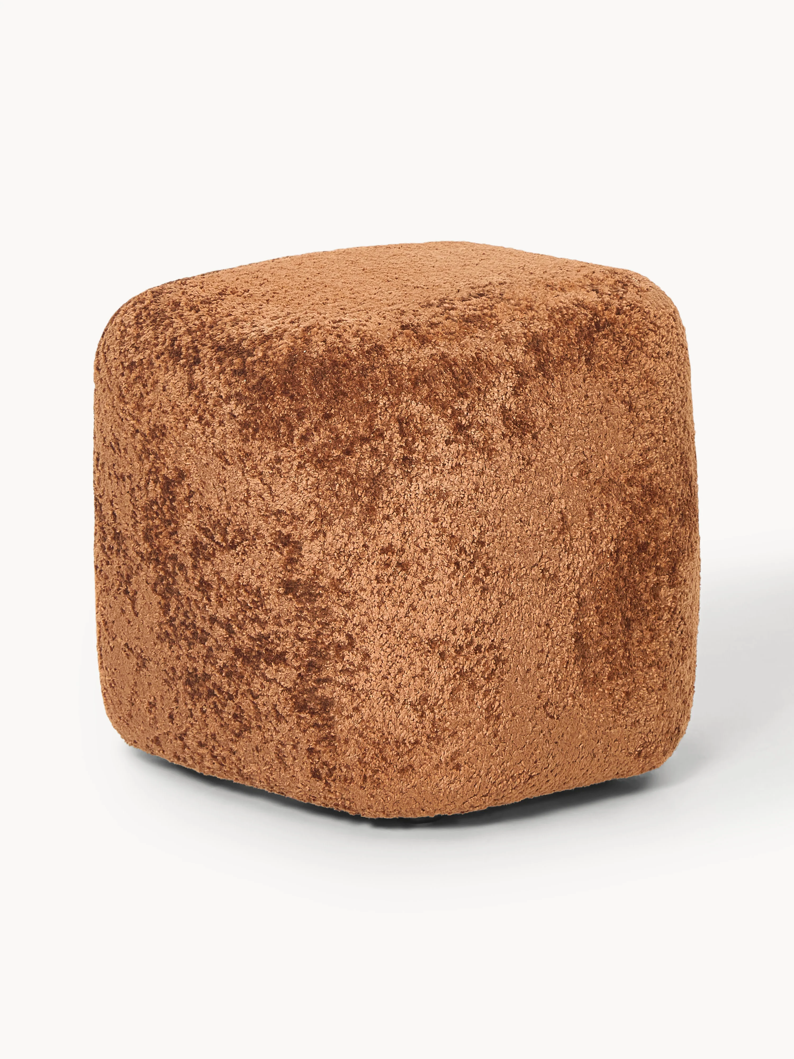 Hoge teddy bouclé poef Wolke