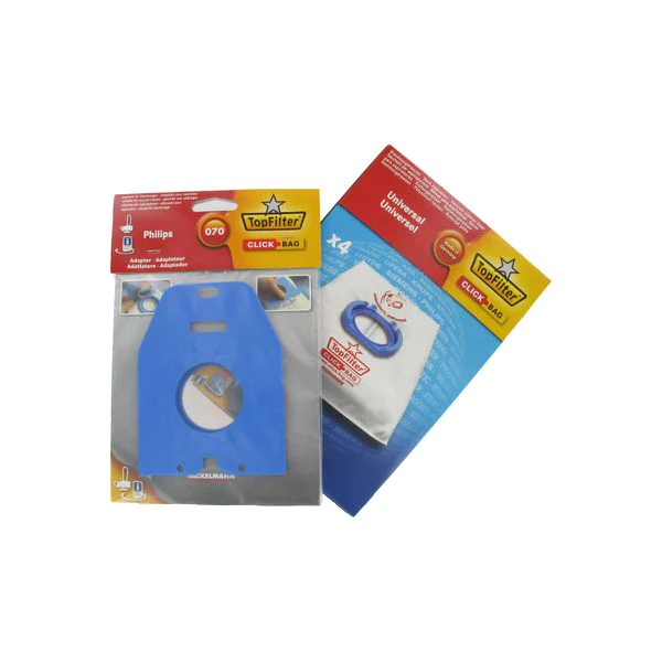 Boite de 4 sacs aspirateurs universels Top Filter avec Adaptateur Clic