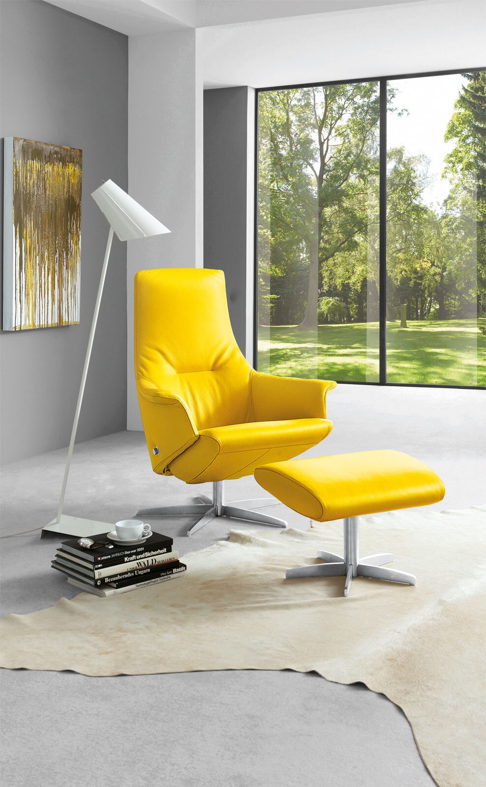 MONDO Sessel mit Hocker UP 2-teilig lemon