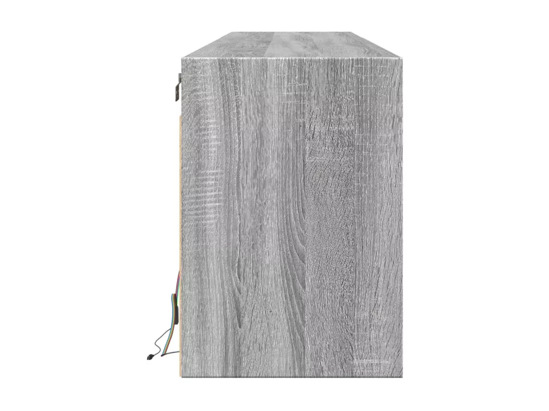 Meuble TV mural avec LED sonoma gris 180x31x45 cm