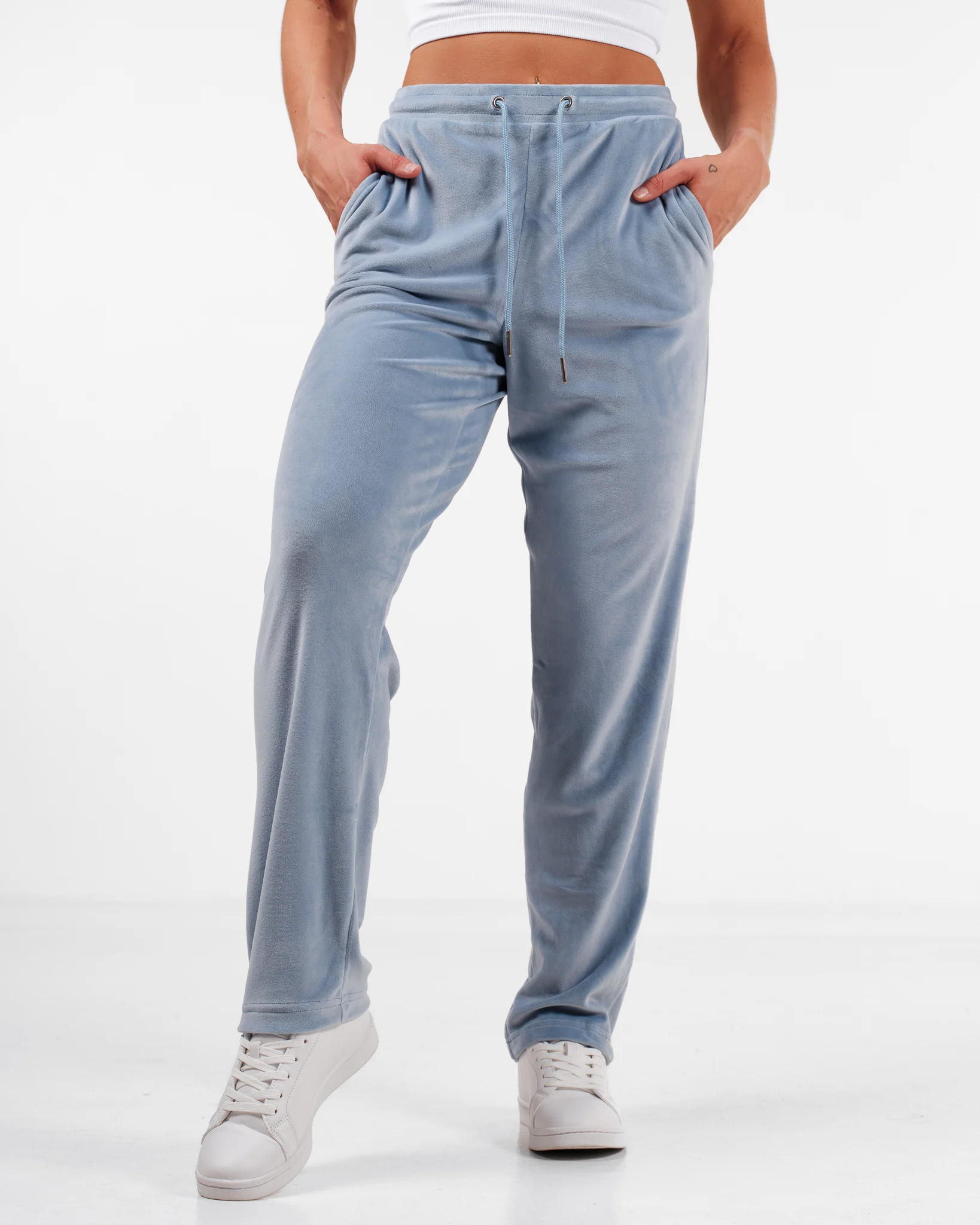 Weightless Jacey Velour Pants Blue Dusk