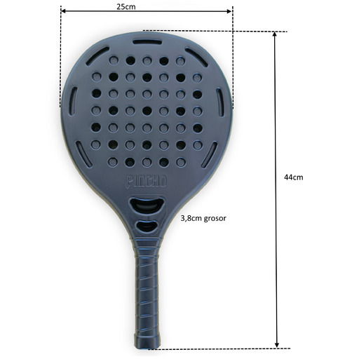 Conjunto de raquete de padel com cabo, estojo e 3 bolas.