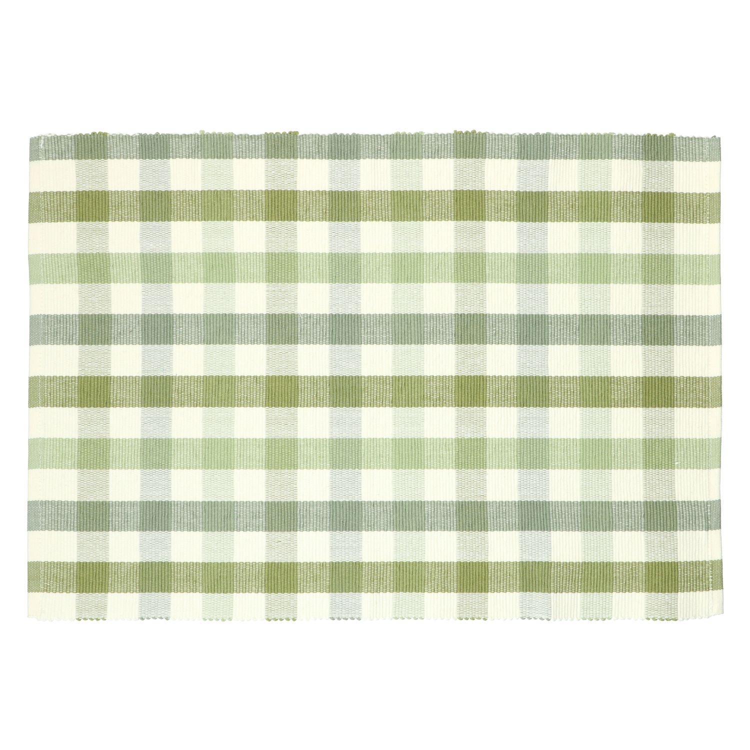 Placemat geribbeld, GOTS bio-katoen, groen, geruit, 35 x 50 cm