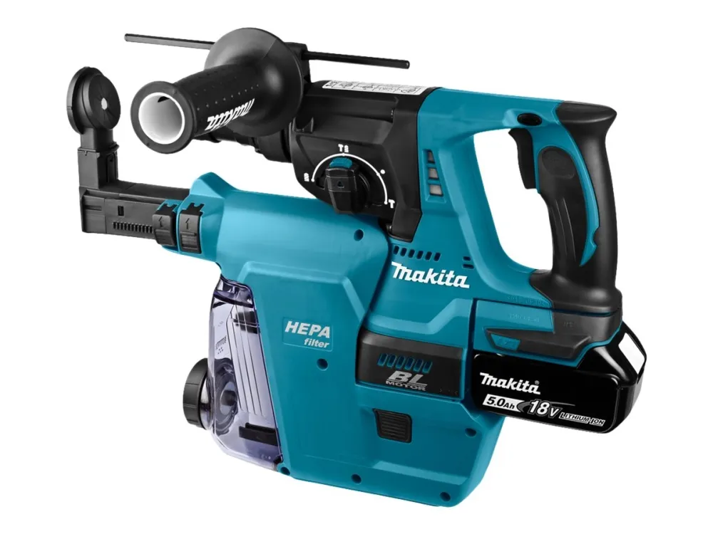 Makita DHR243RTJW - Kombinationshammer - ledningfri - 3 tilstande - SDS-plus - 2 Joule - 2 batterier, inkluderet oplader - 18 V