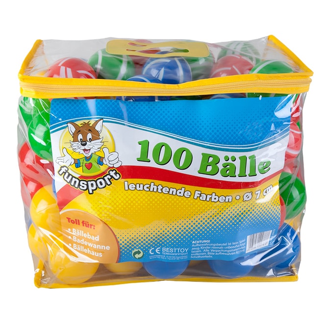 100 Spielbälle in Tasche