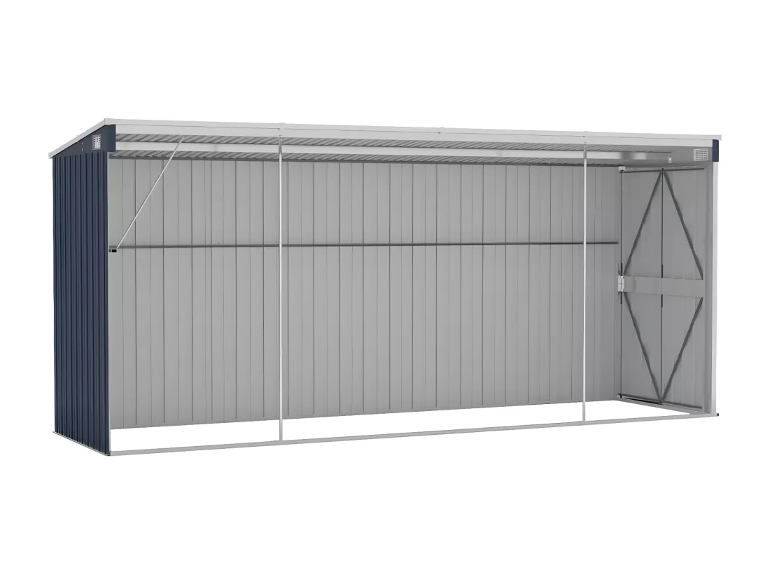 Abri de jardin mural Anthracite 118x382x178 Acier