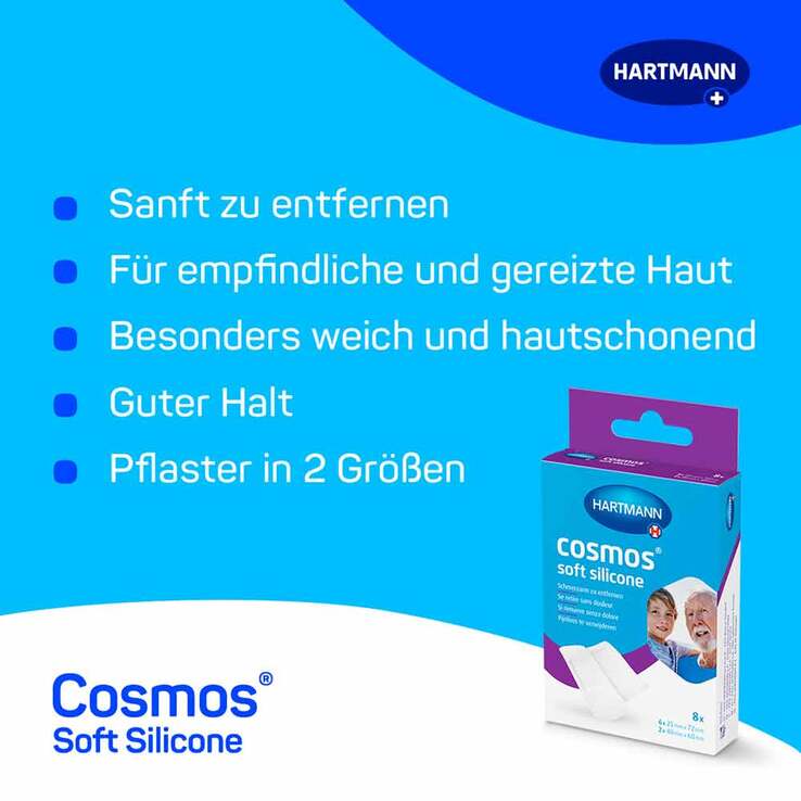 cosmos® soft silicone Pflaster 2 Größen, 8 St