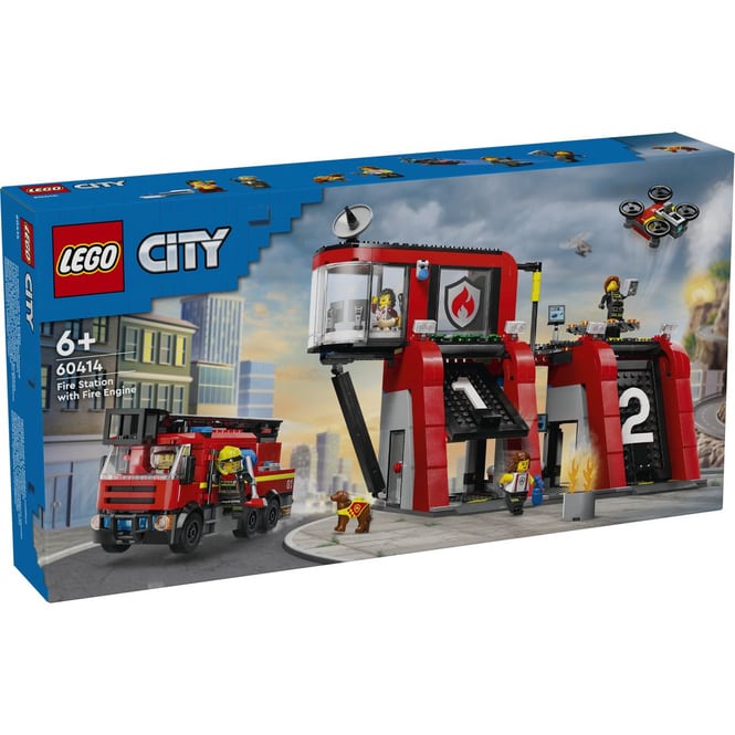 LEGO® City Fire 60414 - Feuerwehrstation mit Drehleiterfahrzeug