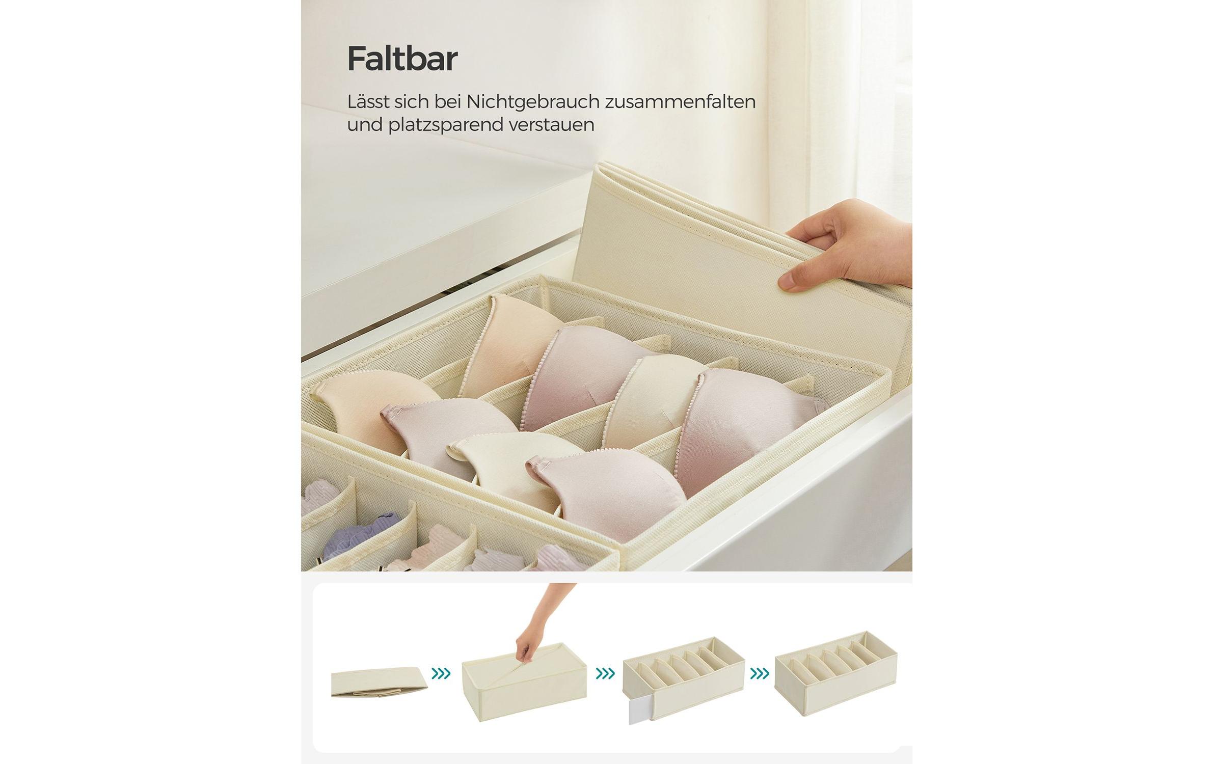 Flatbox BeigeUnterwäsche-Organizer 8er Set