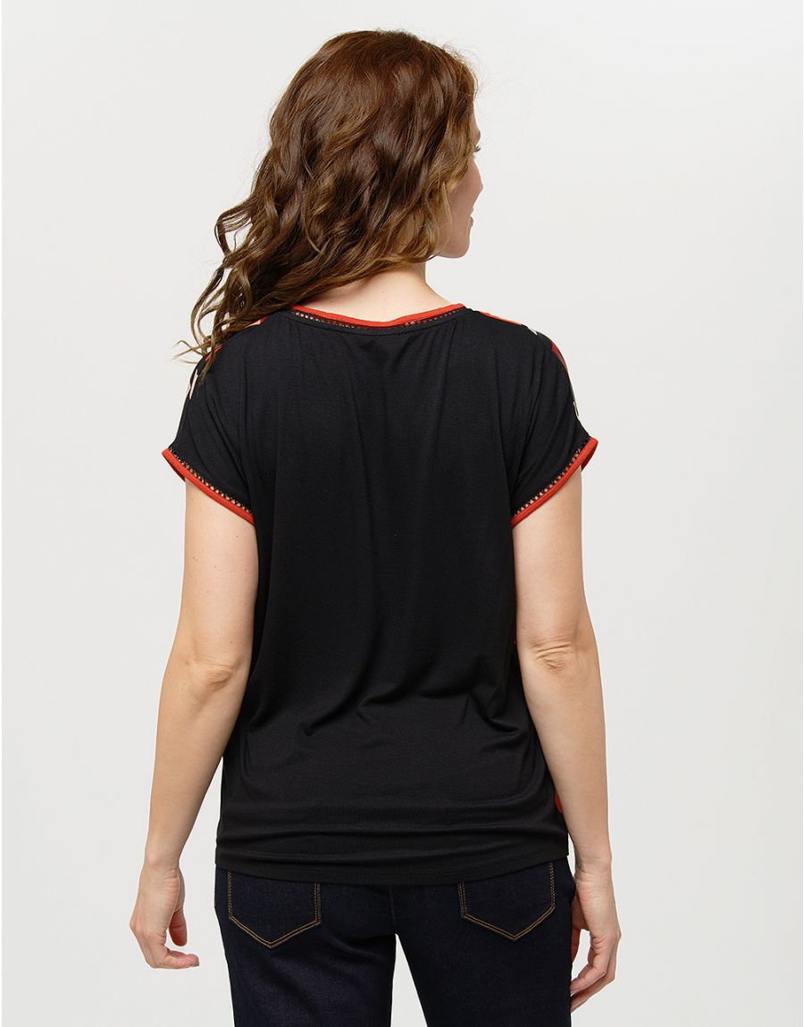 Top fluide motifs oranges