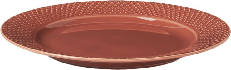 Lyngby Porcelæn Rhombe Frokosttallerken Ø23 cm terracotta porcelæn Rød