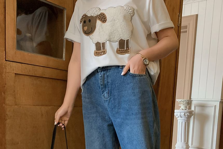 Ashteroid - Plus-size jeans met hoge taille en rechte pijpen