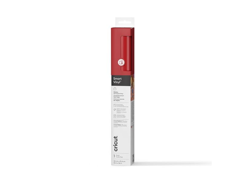 Cricut Aufbügelfolie Smart 33 x 91.4 cm, 1 Stück, Rot Textilfolie zum Aufbügeln