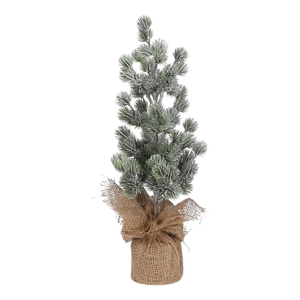 House of Seasons Kunstkerstboom in Jute - H45 x Ø23 cm - Groen Frosted