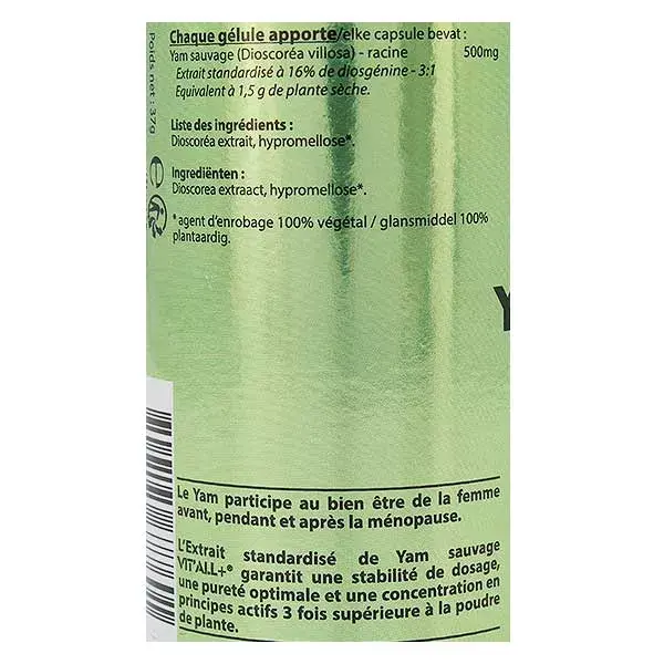Vit'all+ Inhame Selvagem 500mg 60 cápsulas vegetais