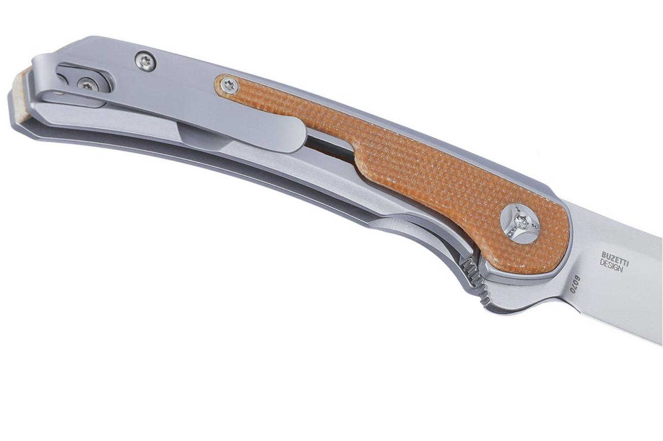 CRKT Padawan 6070 Brown Micarta zakmes, Pedro Buzetti design
