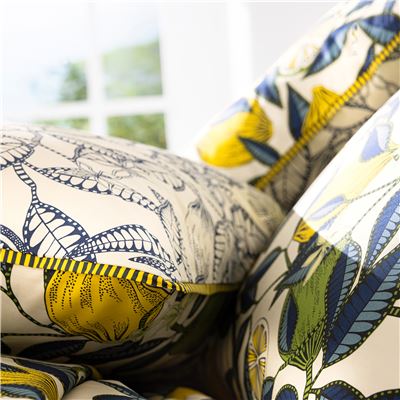 Linge de lit percale motif citrons - BECQUET CRÉATION