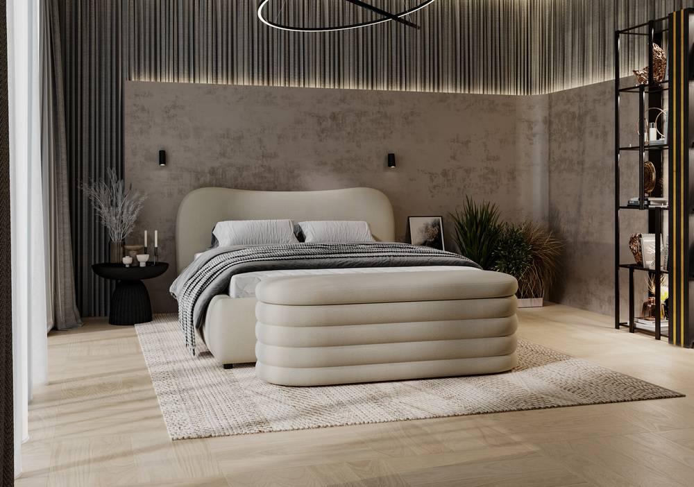 NADUVI Collection Lavelle bedframe bouclé met opbergvak 160 x 200 cm
