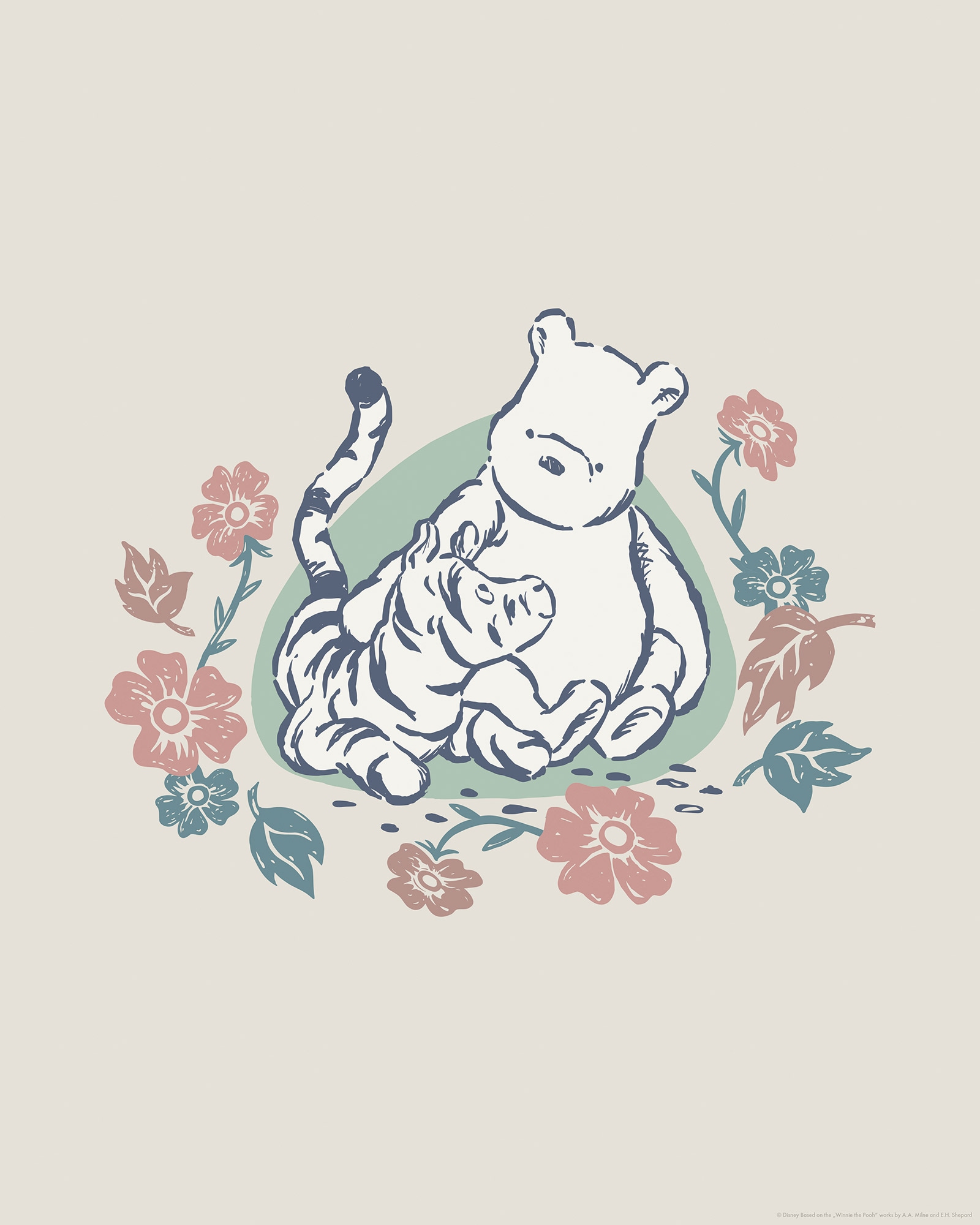 Komar Wandbild »Disney Winnie the Pooh Flowers and Friends« Disney Set, 1 Stk. tlg. 40 x 50 cm (Breite x Höhe) - Kinderzimmer, Dekoration