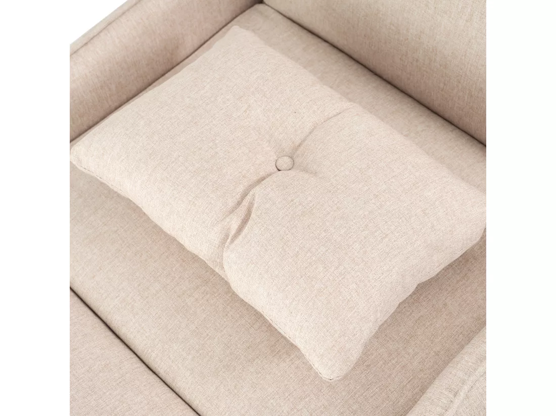 Fauteuil escamotable en lin - avec tables d'appoint pliantes - Beige