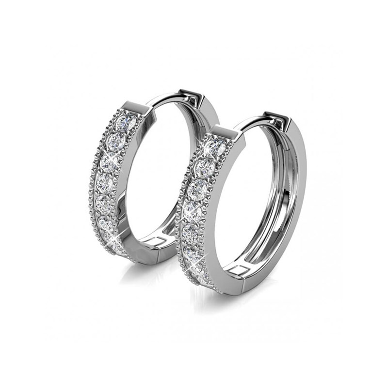 Boucles d'oreilles Eclat - Argenté et Cristal