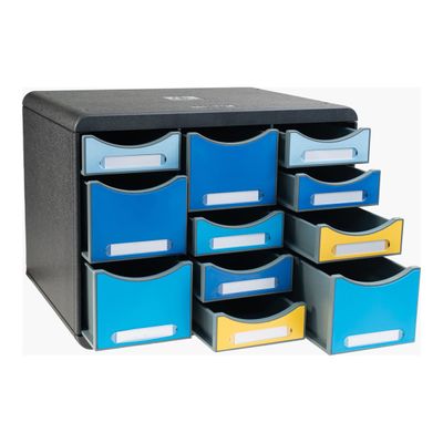 Exacompta Beeblue - Module de classement 11 tiroirs - couleurs assorties