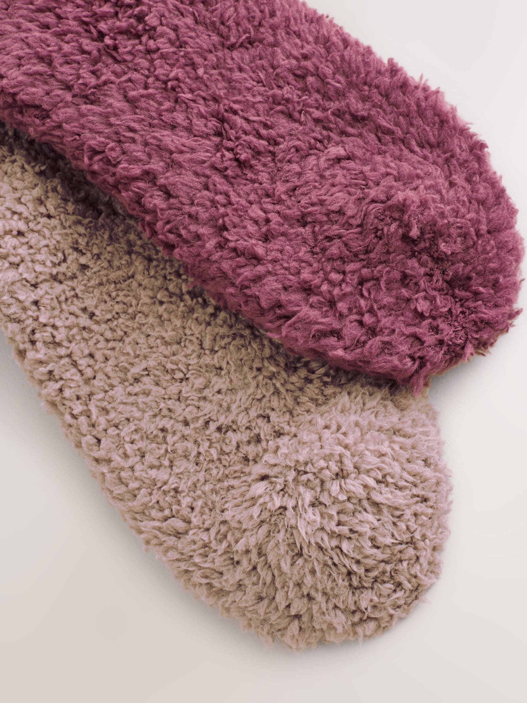 Purple/Mauve - Teddy Borg Cosy Socks 2 Pack